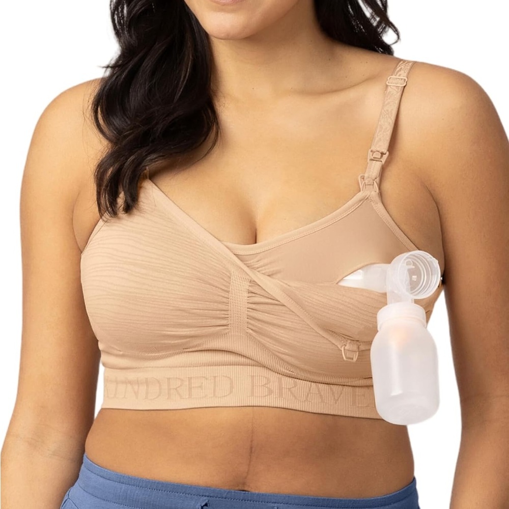 Kindred Bravely Pumping Bra Sublime Tan Nursing Bra Hands Free Maternity XL